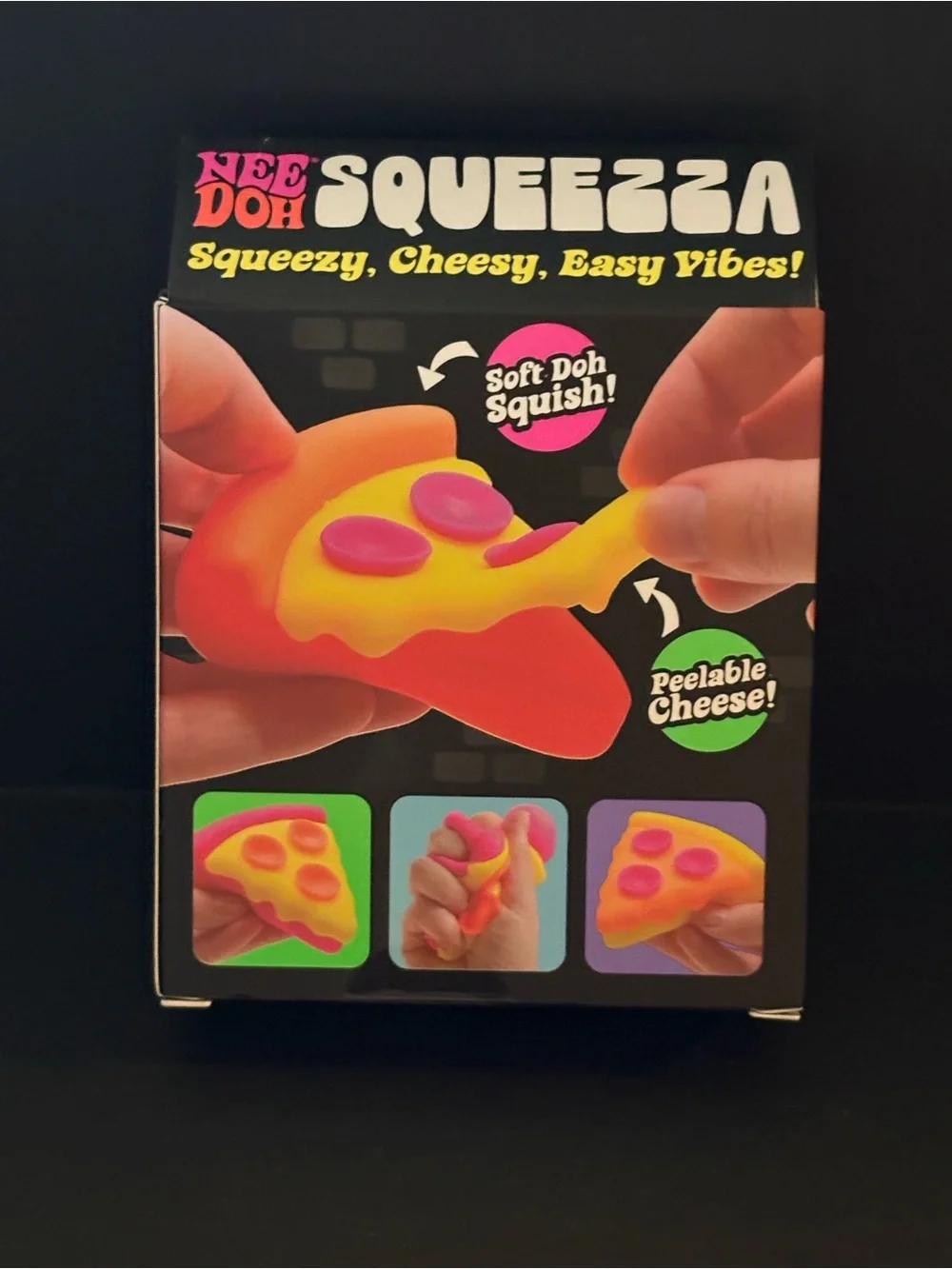 NeeDoh Squeezza Yellow & Pink Pizza Slice Kids Sensory Toy